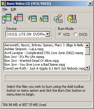 VCD Burning Software